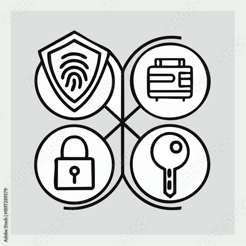 セキュリティ・保護・ロックを表すアイコンセット