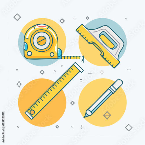 測定器・メジャー・スケールの計測アイコンセット