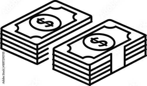 Stacks of Cash A Visual Representation of Wealth and Financial Transactions