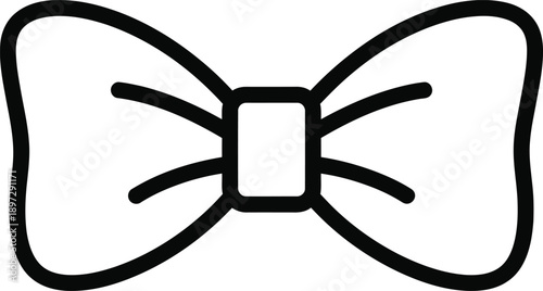Elegant Black and White Bow Tie Illustration - A Classic Accessory Symbol