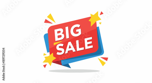 Big Sale Graphic Design with Bright Colors and Stars, Perfect for Promotions and Advertising