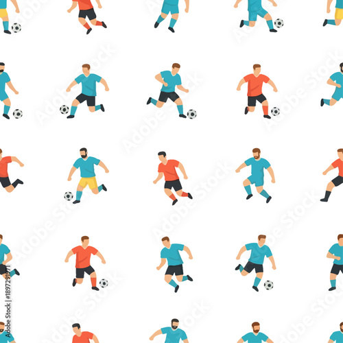 Soccer Player Seamless Pattern Background Design