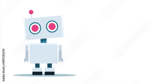 Minimal 2D Agentic AI Robot Icon