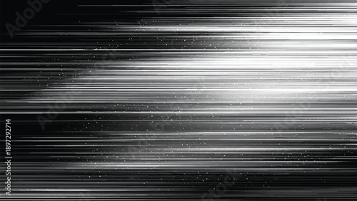 Abstract black and white digital light streaks and particles