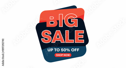 Big Sale Up to 50% Off Promotional Banner for Marketing and Advertising Campaigns