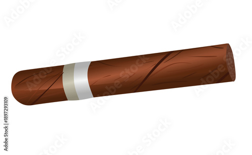 Brown Cuban cigar. vector illustration