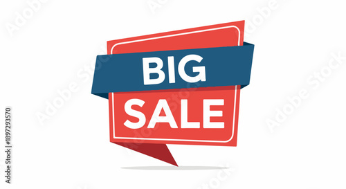 Big Sale Announcement Red and Blue Banner Design for Special Offers and Promotions