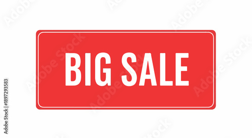 Eye-Catching Big Sale Banner Red Rectangle with Bold White Text - Perfect for Promotions and Offers!