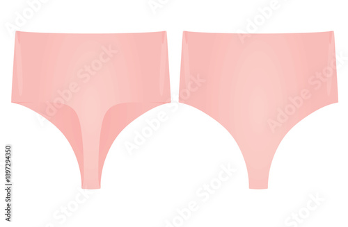 Pink female panties knickers. vector