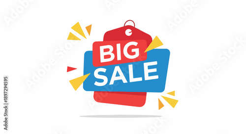 Big Sale Promotional Label Eye-Catching Banner for Discounts and Special Offers with Dynamic Design