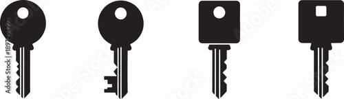 House and Door Key Graphics, Access and Safety Illustrations for Branding