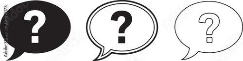 Speech Bubble Icons with Question Marks, FAQ and Help Symbols