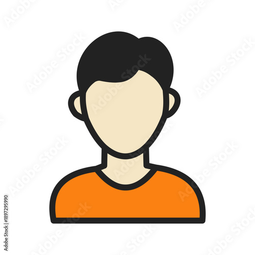 Flat Color Cartoon-Style Profile Icon