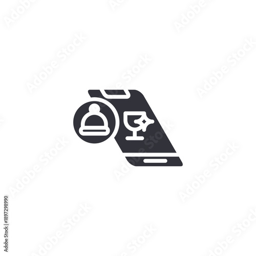 Laptop with payment and party icon symbolizing online booking and event transaction system.