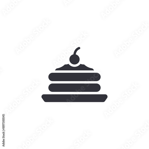 Stacked pancakes or layered cake icon representing sweet breakfast dessert and bakery product.