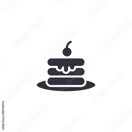 Cake slice with steam icon representing freshly baked dessert and warm sweet pastry.
