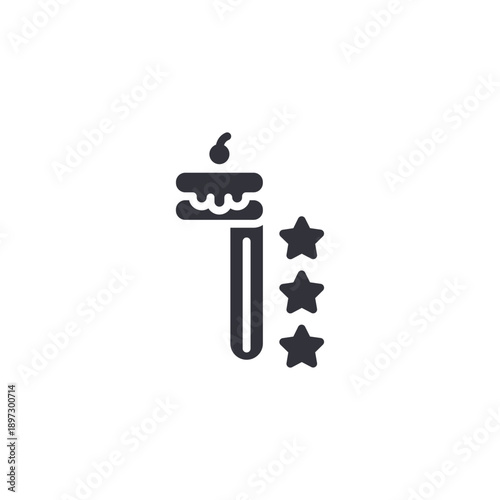 Award ribbon with cake icon representing best bakery product and dessert competition winner.