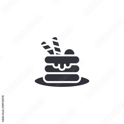 Cake slice with sprinkles icon representing colorful dessert topping and sweet bakery decoration.