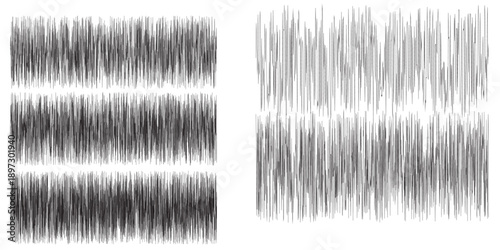 Abstract pattern of dense parallel vertical lines in black and white.