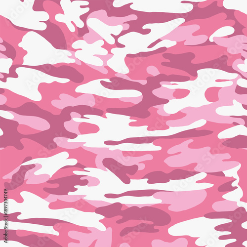 Pink camouflage abstract background for textile print for fabric, seamless pattern, trendy girly camo design