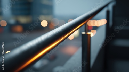 Wallpaper Mural Glowing metal stair joint in corporate office hallway Torontodigital.ca