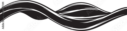 Elegant black and white wavy abstract design element isolated