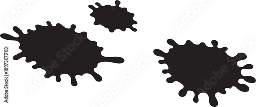 Black ink splatters on white background illustration design elements