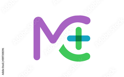 Letters MC health, clean and modern logo with a medical cross integrated into the C. Represents care, trust, and professionalism, making it ideal for healthcare, medical, and wellness brands.