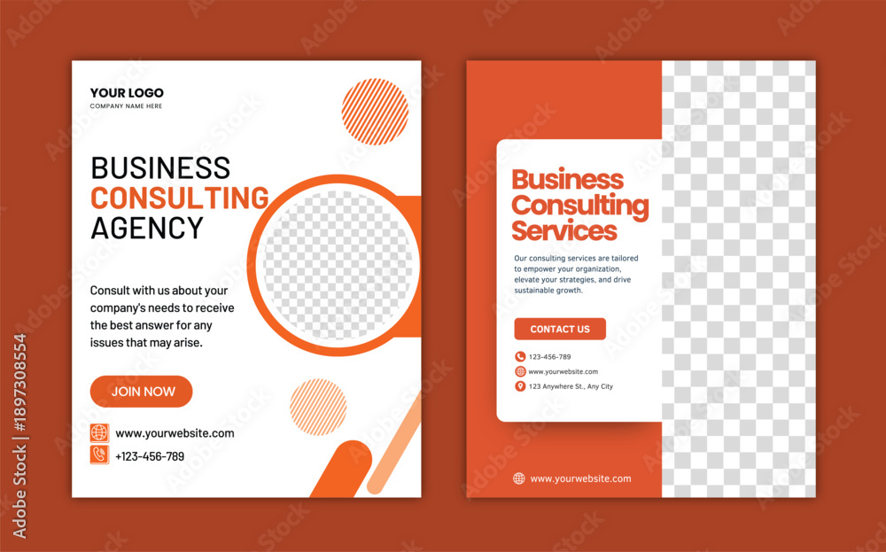 Fototapeta premium Business consulting agency brochure template