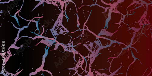 Abstract Cracked Texture with Neon Veins and Dark Background.
