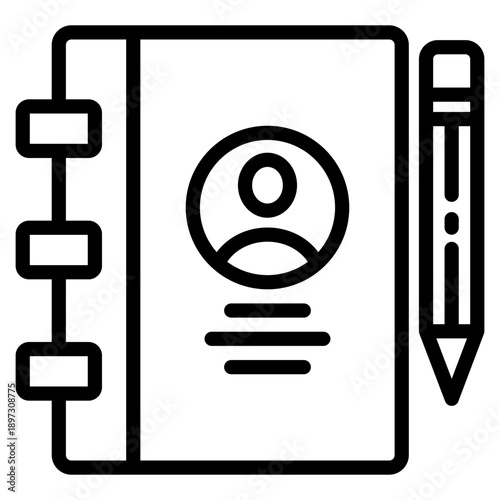 Book Register Icon For Design Elements
