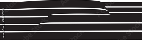 Abstract black and white minimalist landscape with horizontal lines