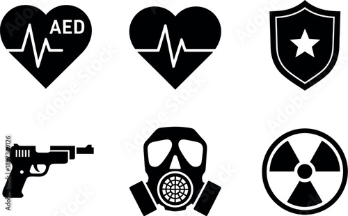 Emergency response icons for safety and security