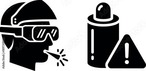 Warning sign for hazardous chemical use