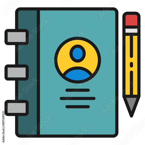 Book Register Icon For Design Elements