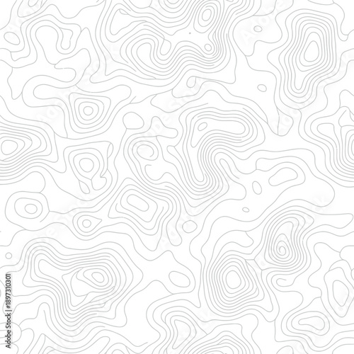 Minimalist topographic map pattern with fine white contour lines on a pure white background.