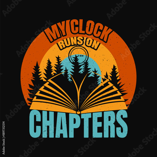 Foto Book Lover Quote Vintage Reading T-Shirt Design with Retro Illustration Design