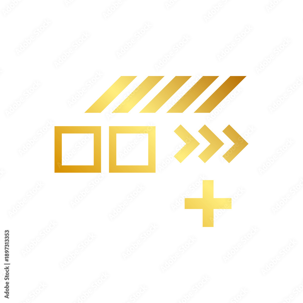 Obraz premium gold memphis element