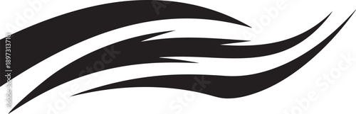 Abstract Black and White Wave Design Element Graphic Illustration