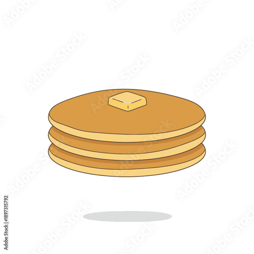 Stack of Pancakes with Butter Illustration