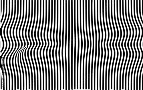 Abstract Black and White Wavy Stripes Optical Illusion Background