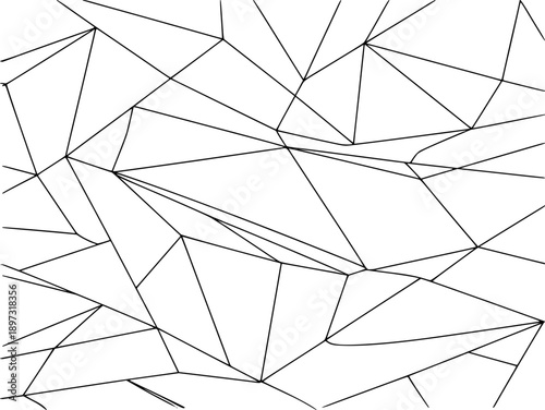 Abstract Geometric Pattern of Intersecting Black Lines on White Background