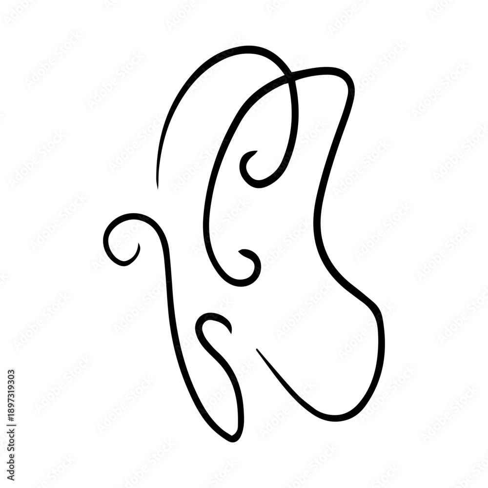 Obraz premium line art butterfly