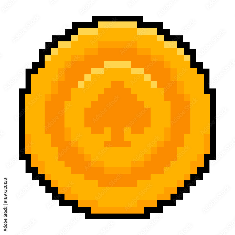 Fototapeta premium pixel spade coin