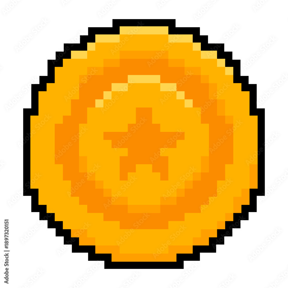 Fototapeta premium pixel star coin