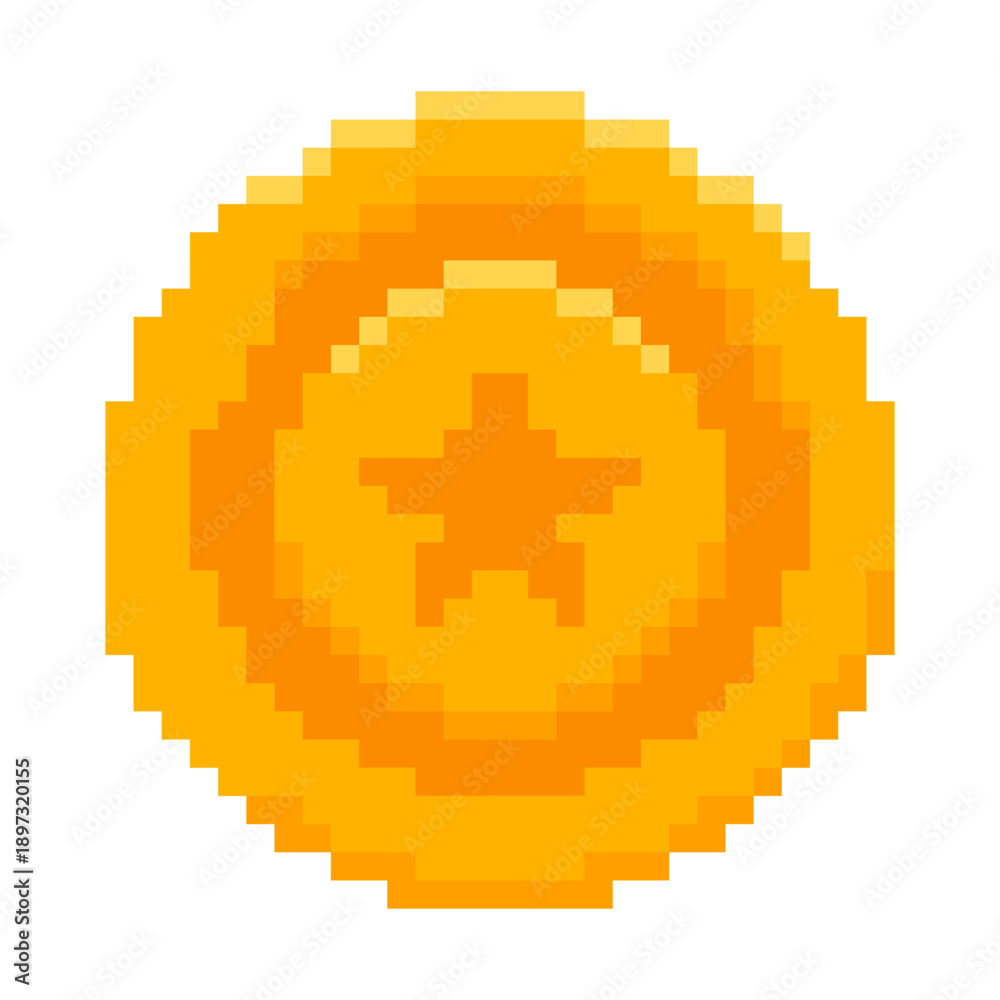Fototapeta premium pixel star coin