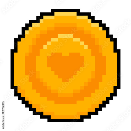 pixel heart coin