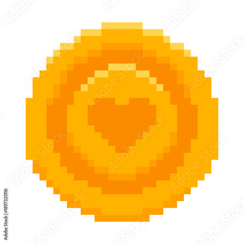 pixel heart coin
