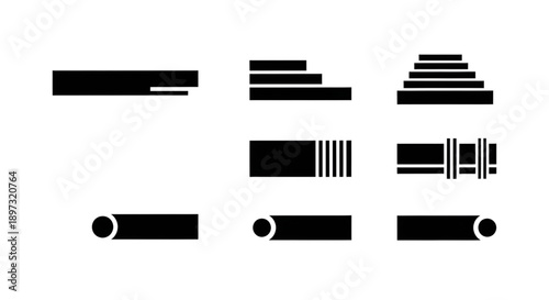 Set of horizontal bar icons representing progress, indicators, and lists.