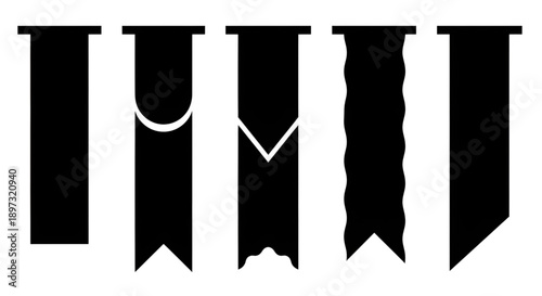 hanging banner icon set for web decoration